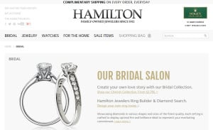 Ecommerce Web Design for Hamilton Jewelers: Bridal Cateogry Page