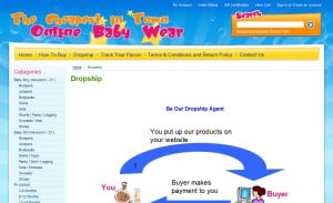 Online Baby Wear Ecommerce Site Design: Dropship Page