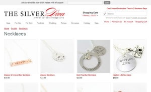 Design Me Jewelry Ecommerce Site Design: Category Page