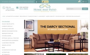 Responsive Ecommerce Design for Home and Patio Decor Center: Home Page