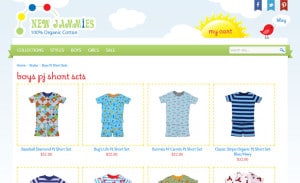 Opencart Web Design ForNew Jammies: Category Page
